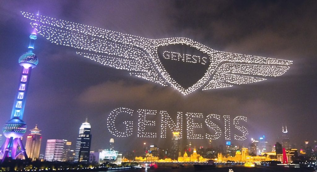 Genesis détient le record du monde avec un spectacle aérien de 3281 drones