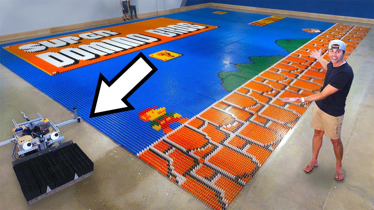 Le Dominator crée une fresque Super Mario de 100 000 dominos en 24 heures