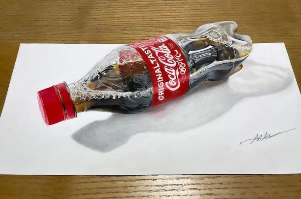 un dessins d'une bouteille de coca